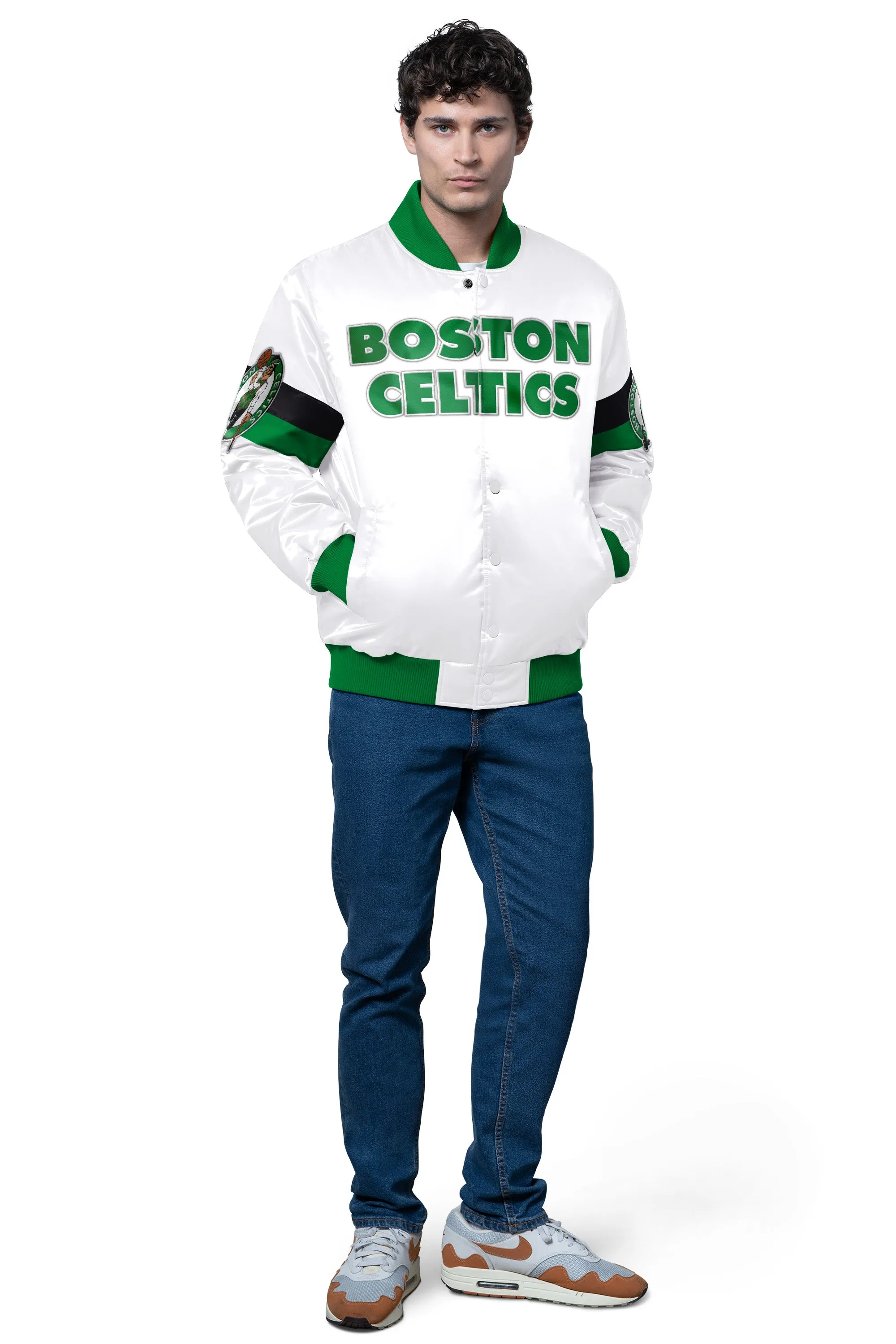 MENS BOSTON CELTICS TRIPLE OPTION SATIN VARSITY JACKET sold by Starter product image thumbnail 3