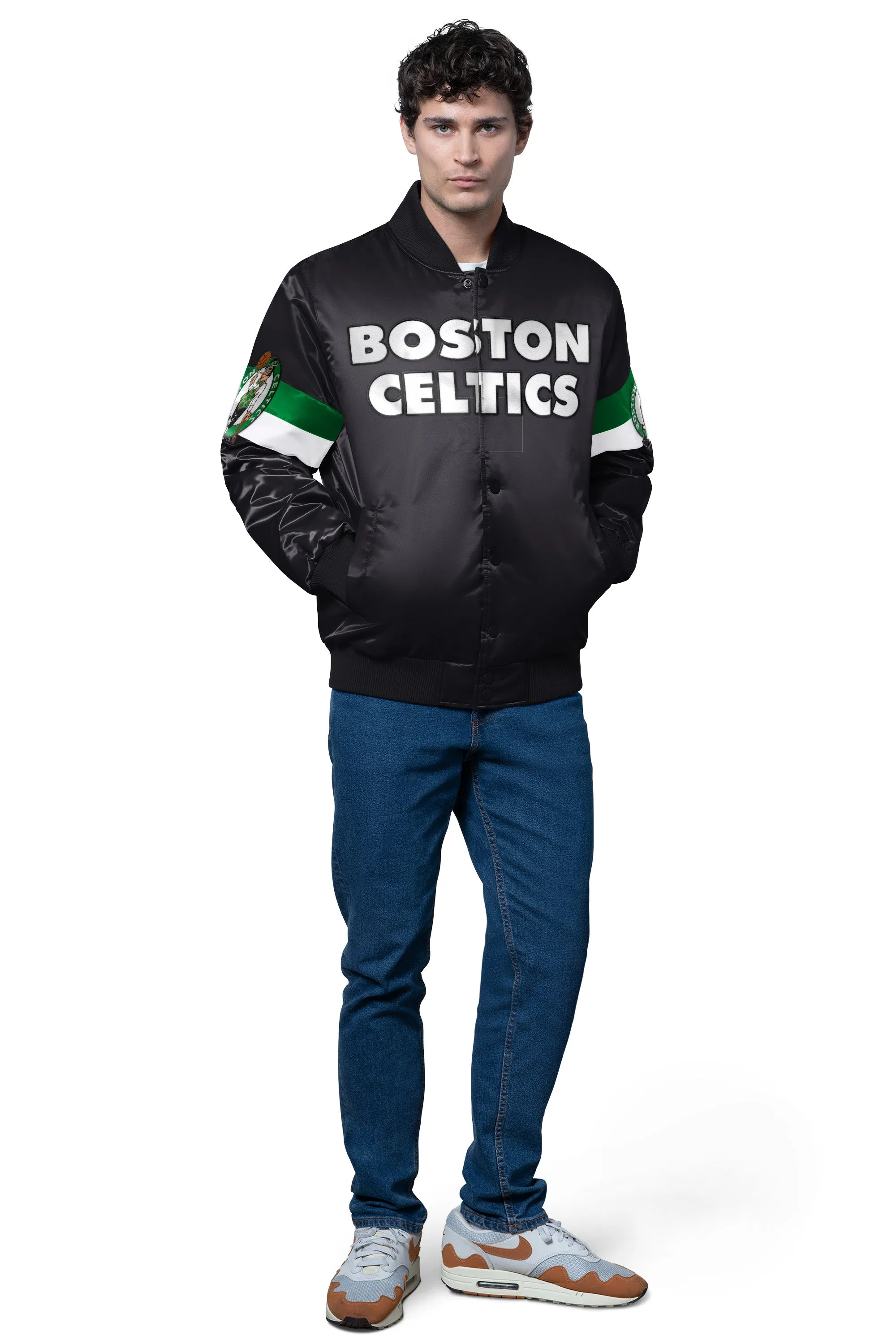 MENS BOSTON CELTICS TRIPLE OPTION SATIN VARSITY JACKET sold by Starter product image thumbnail 3
