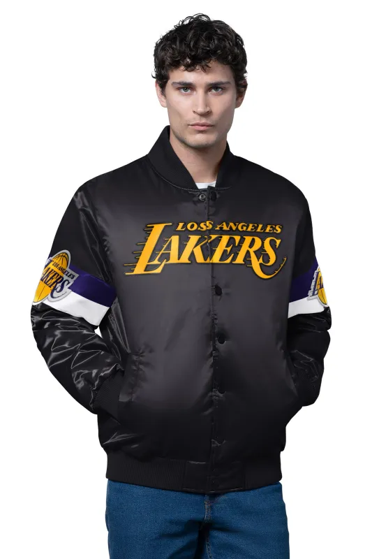 MENS LA LAKERS TRIPLE OPTION SATIN VARSITY JACKET sold by Starter