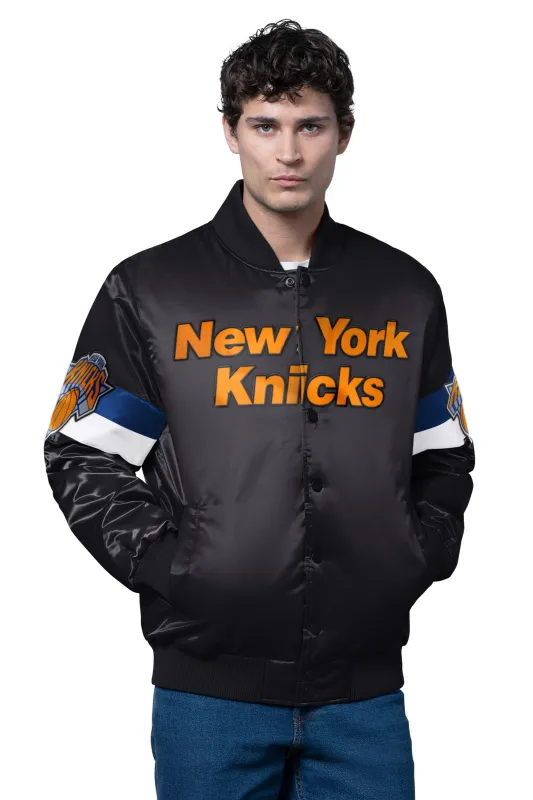 MENS NEW YORK KNICKS TRIPLE OPTION SATIN VARSITY JACKET sold by Starter