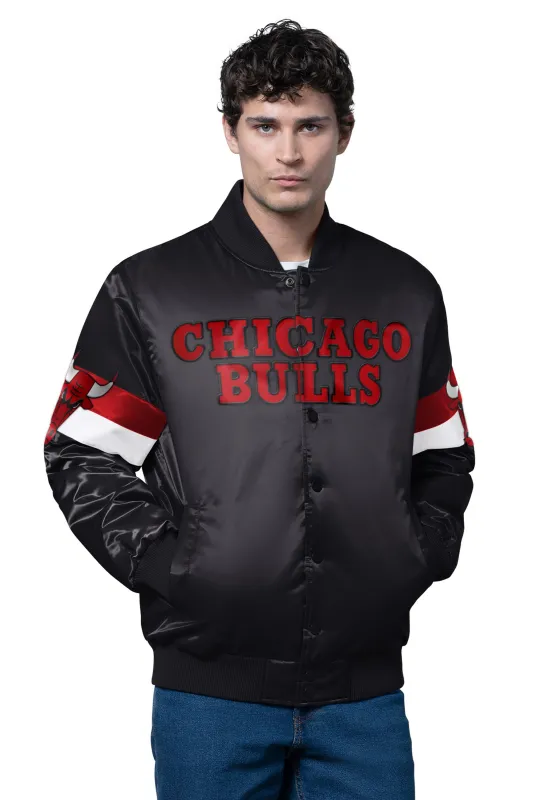 MENS CHICAGO BULLS TRIPLE OPTION SATIN VARSITY JACKET sold by Starter