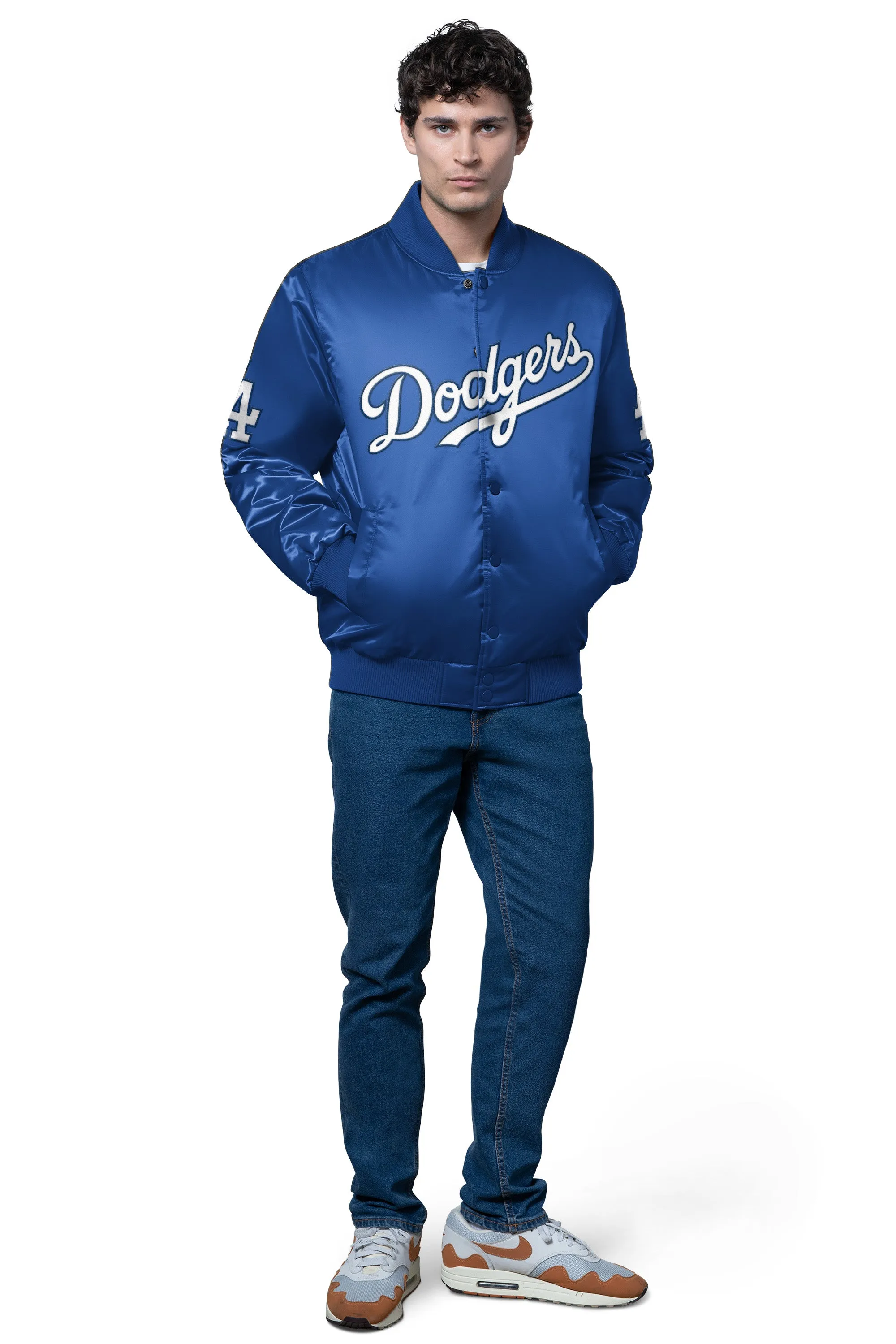 MENS LOS ANGELES DODGERS TRIPLE OPTION SATIN VARSITY JACKET sold by Starter product image thumbnail 2