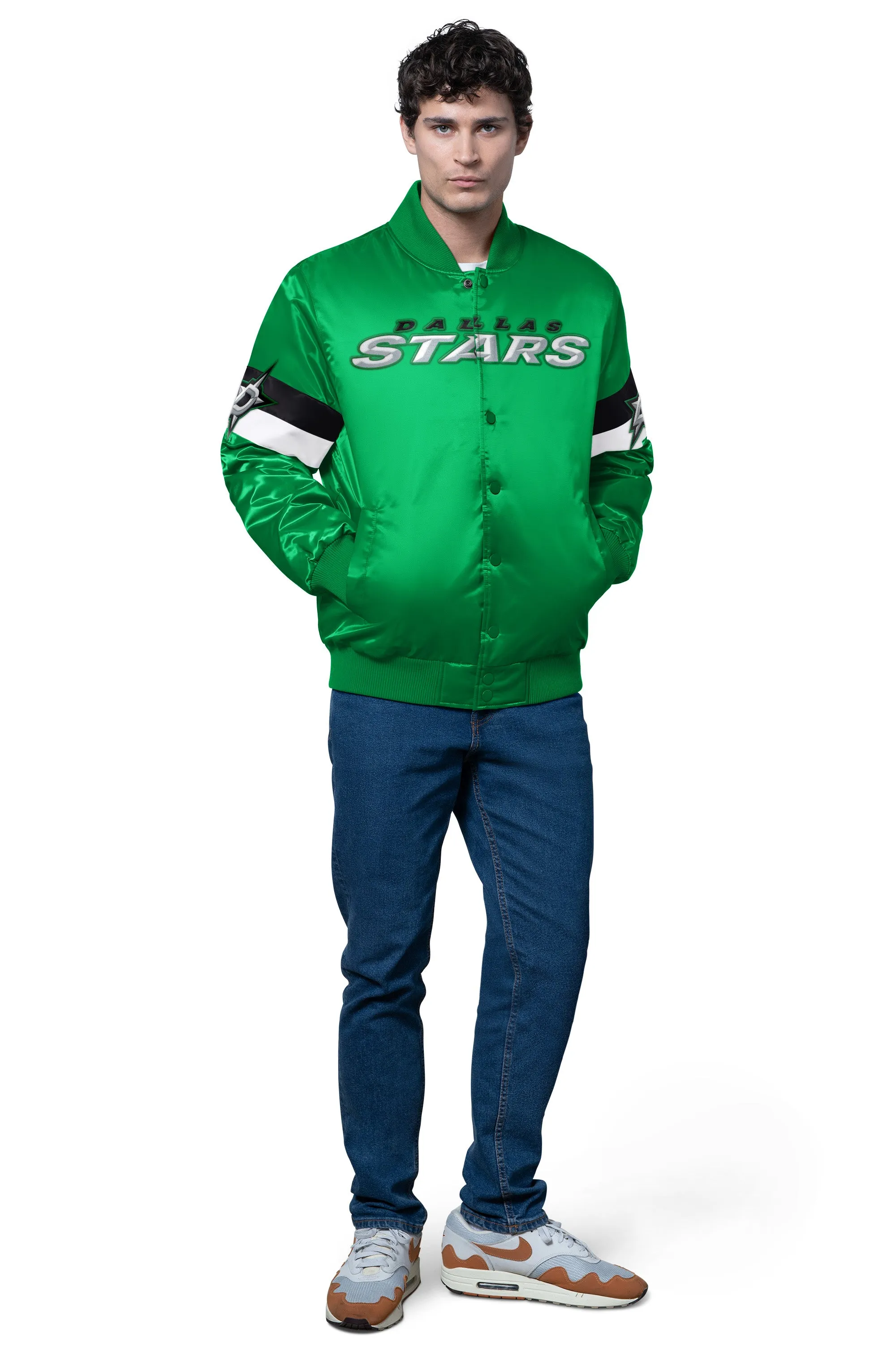 MENS DALLAS STARS TRIPLE OPTION SATIN VARSITY JACKET sold by Starter product image thumbnail 3
