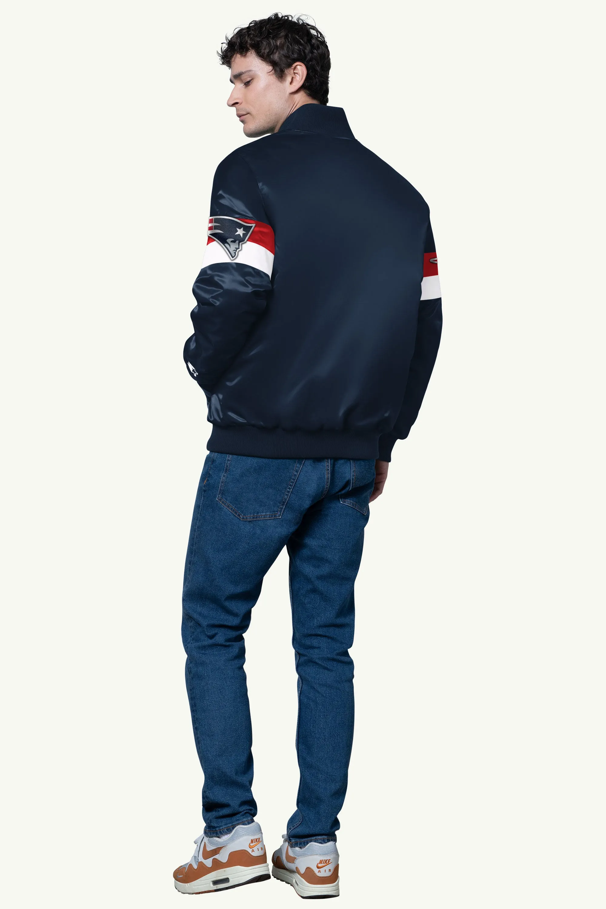 MENS NEW ENGLAND PATRIOTS TRIPLE OPTION SATIN VARSITY JACKET sold by Starter product image thumbnail 2