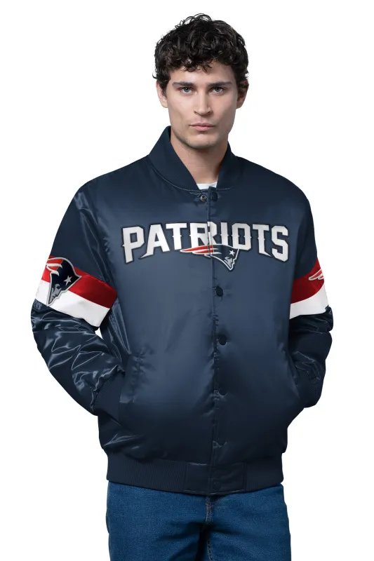 MENS NEW ENGLAND PATRIOTS TRIPLE OPTION SATIN VARSITY JACKET sold by Starter