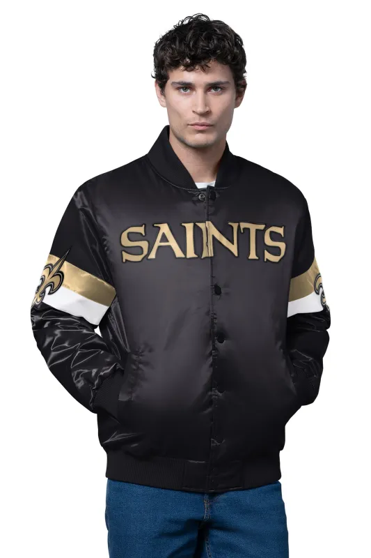 MENS NEW ORLEANS SAINTS TRIPLE OPTION SATIN VARSITY JACKET sold by Starter