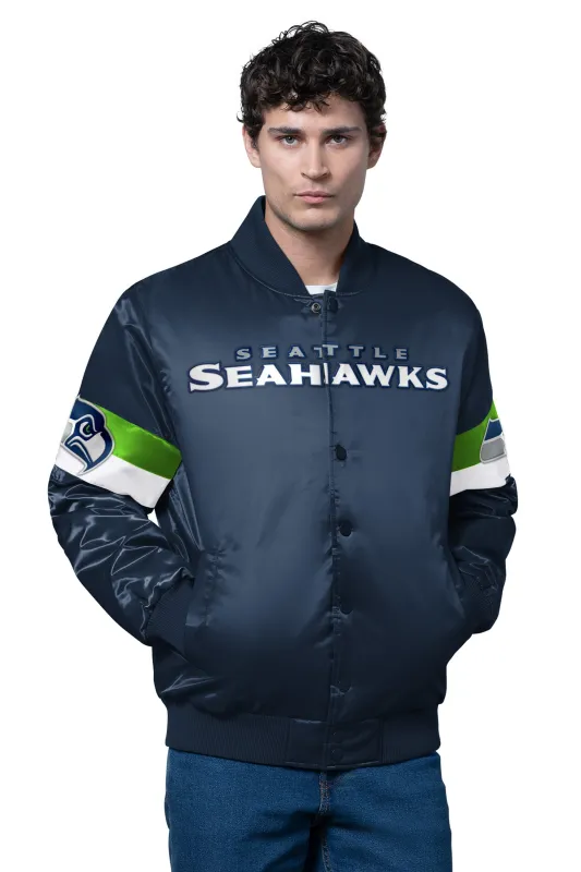 MENS SEATTLE SEAHAWKS TRIPLE OPTION SATIN VARSITY JACKET sold by Starter