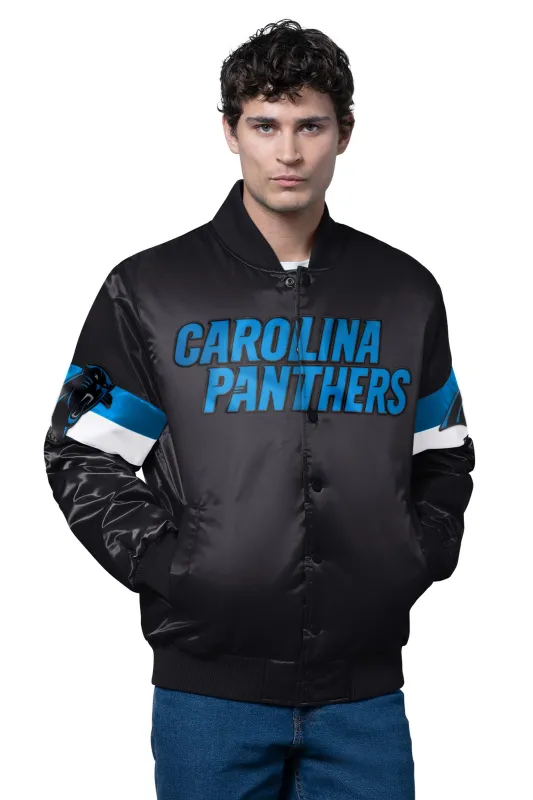 MENS CAROLINA PANTHERS TRIPLE OPTION SATIN VARSITY JACKET sold by Starter