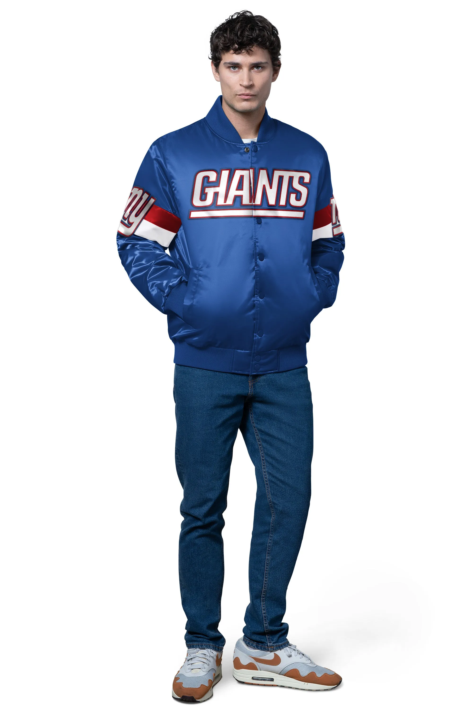MENS NEW YORK GIANTS TRIPLE OPTION SATIN VARSITY JACKET sold by Starter product image thumbnail 3
