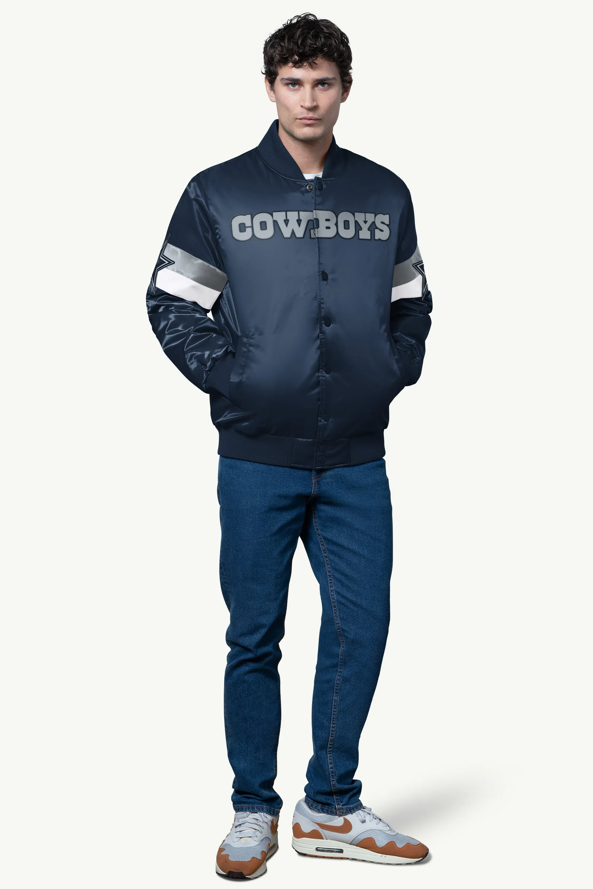 MENS DALLAS COWBOYS TRIPLE OPTION SATIN VARSITY JACKET sold by Starter product image thumbnail 3