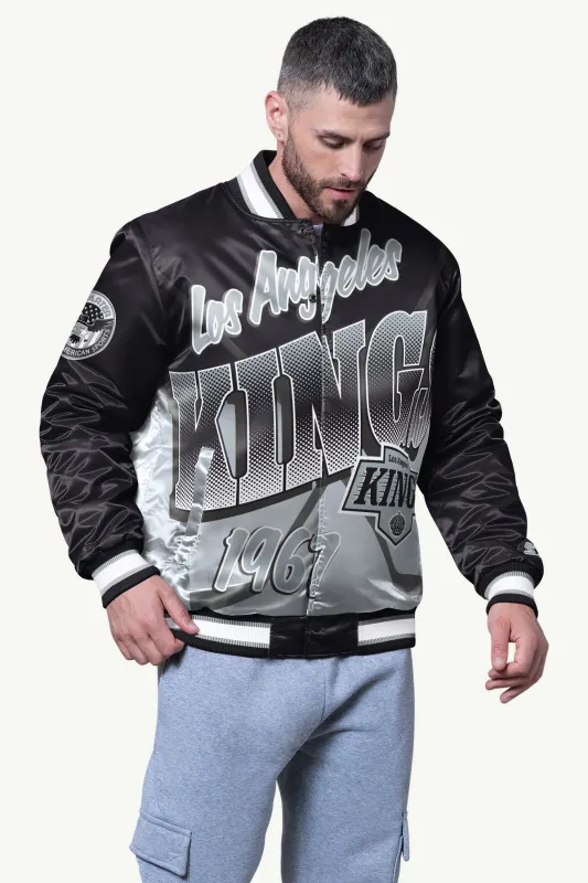 MENS LOS ANGELES KINGS PASS RUSH SATIN VARSITY JACKET sold by Starter