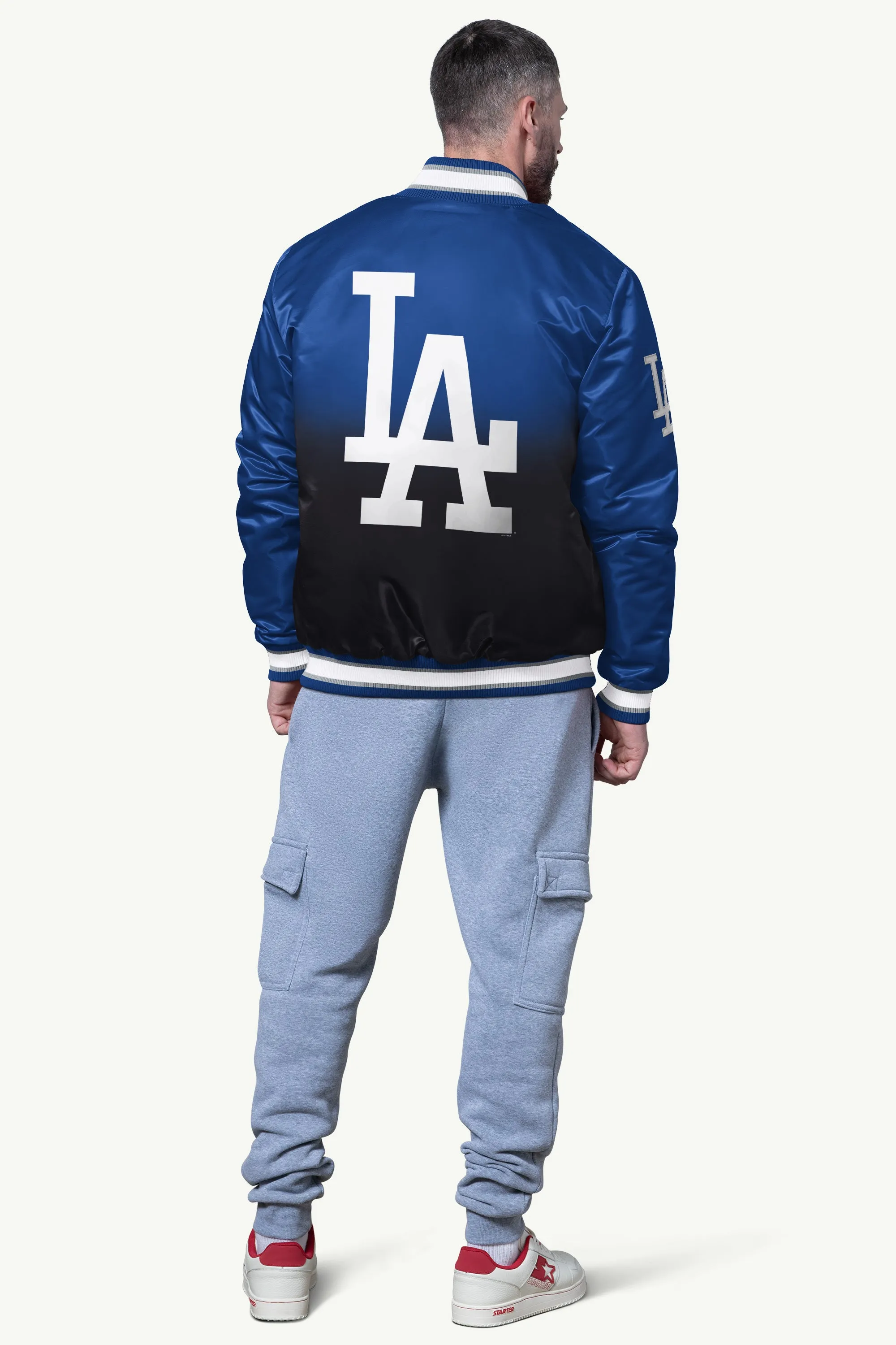 MENS LOS ANGELES DODGERS PASS RUSH SATIN VARSITY JACKET sold by Starter product image thumbnail 2