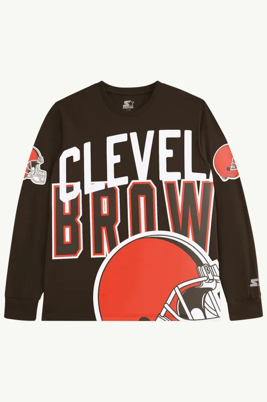 CLEVELAND BROWNS CLUTCH HIT LONG SLEEVE GRAPHIC TEE sold by Starter