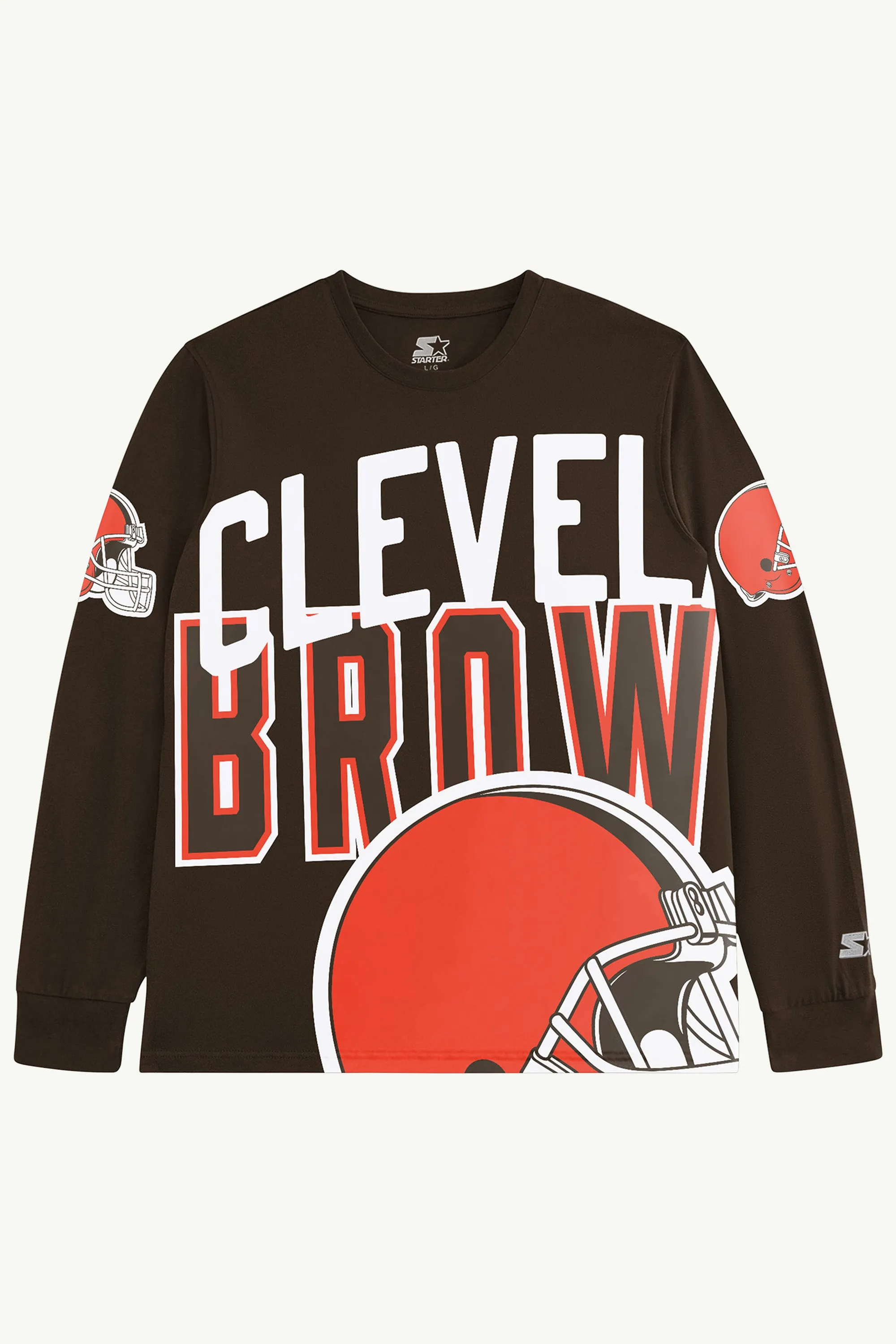 CLEVELAND BROWNS CLUTCH HIT LONG SLEEVE GRAPHIC TEE sold by Starter