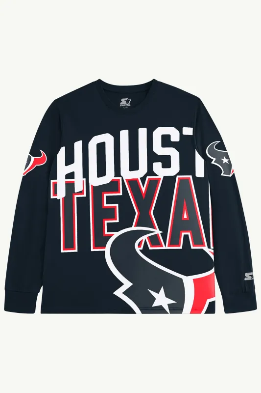 HOUSTON TEXANS CLUTCH HIT LONG SLEEVE GRAPHIC TEE sold by Starter