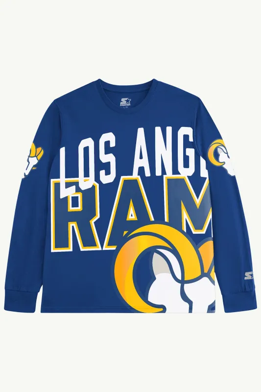 LOS ANGELES RAMS CLUTCH HIT LONG SLEEVE GRAPHIC TEE sold by Starter