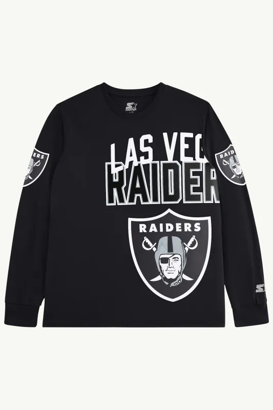MENS LAS VEGAS RAIDERS CLUTCH HIT LONG SLEEVE GRAPHIC TEE sold by Starter