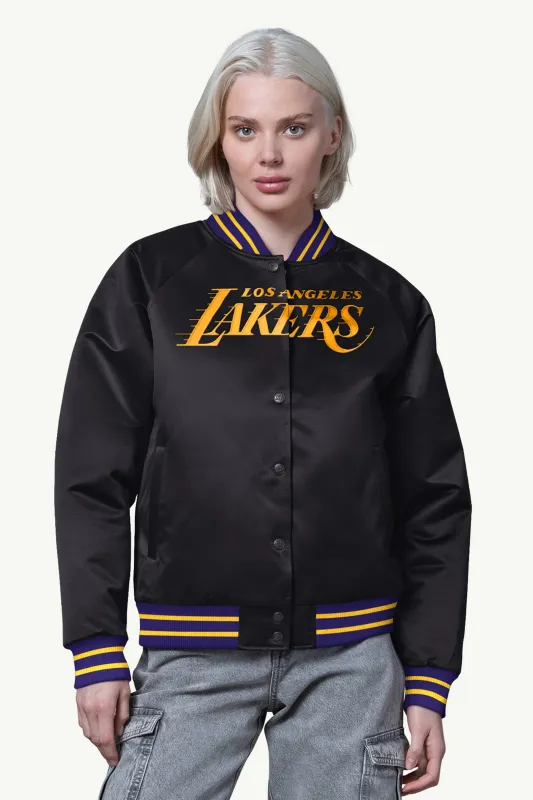 WOMENS LA LAKERS FINAL SCORE SATIN VARSITY JACKET sold by Starter