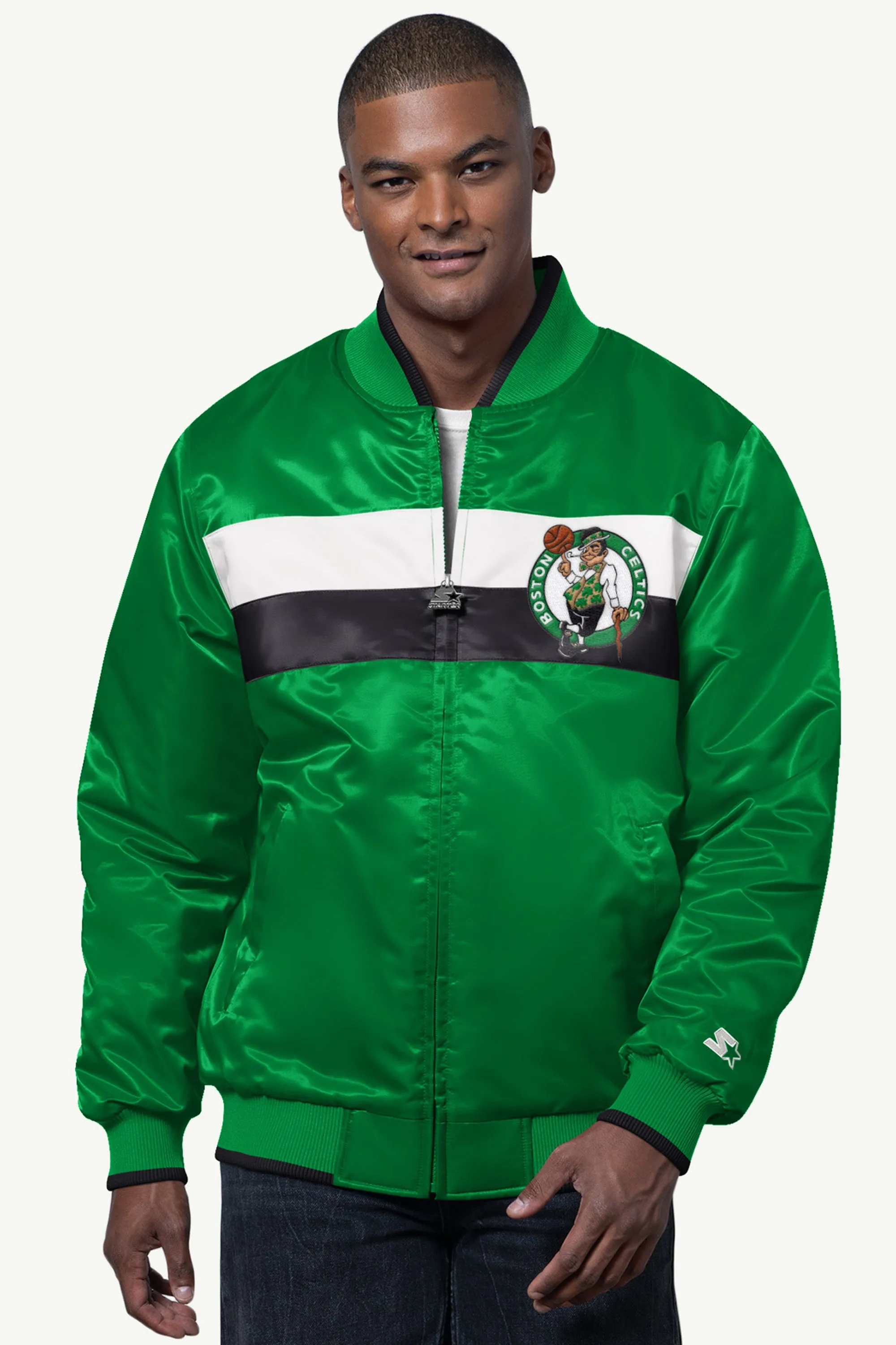 MENS BOSTON CELTICS AMBASSADOR SATIN VARSITY JACKET sold by Starter