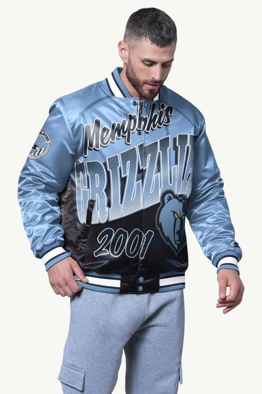 MENS MEMPHIS GRIZZLIES PASS RUSH SATIN VARSITY JACKET sold by Starter