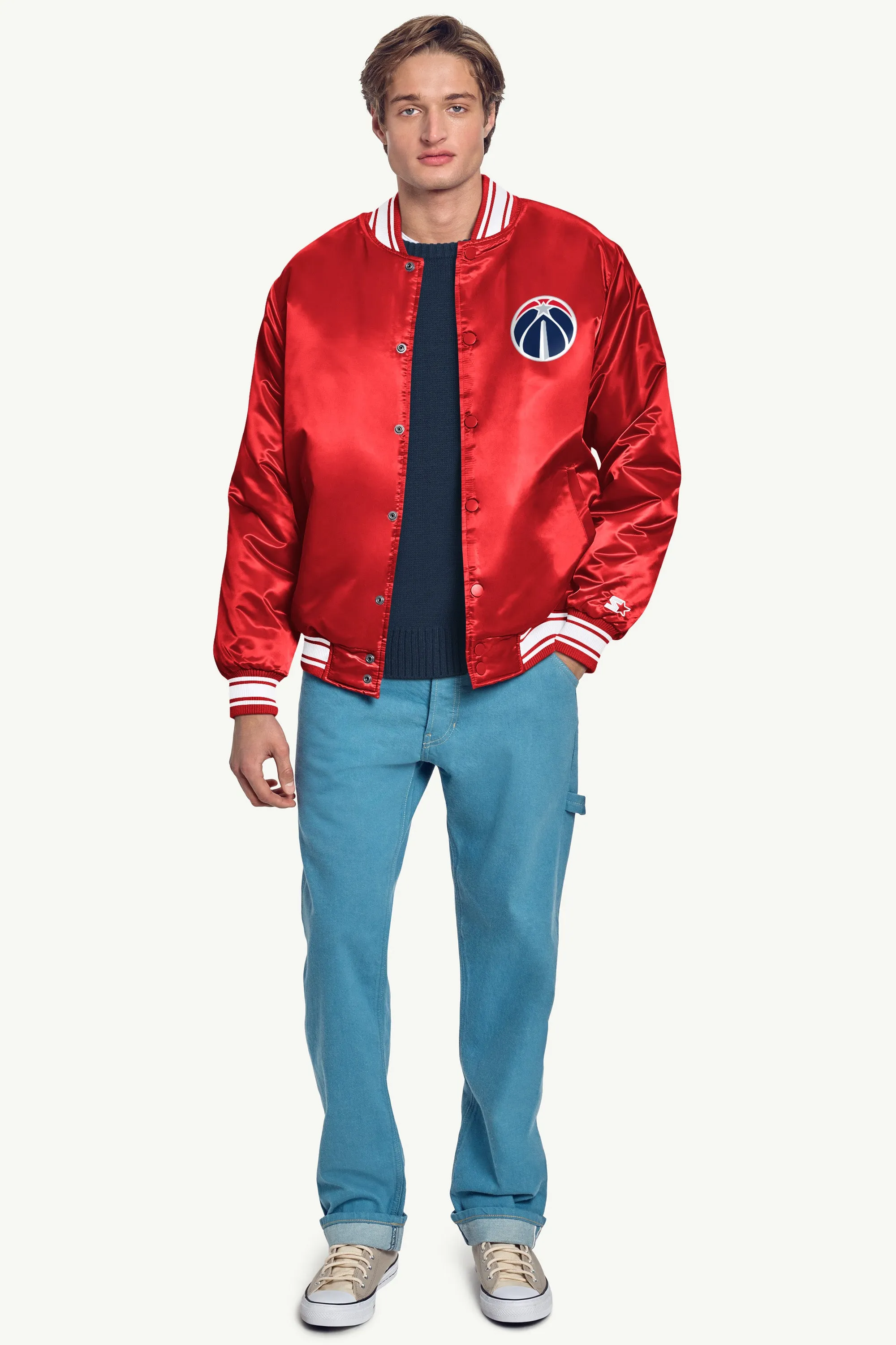 MENS WASHINGTON WIZARDS MESH LOOK SATIN VARSITY JACKET sold by Starter product image thumbnail 4