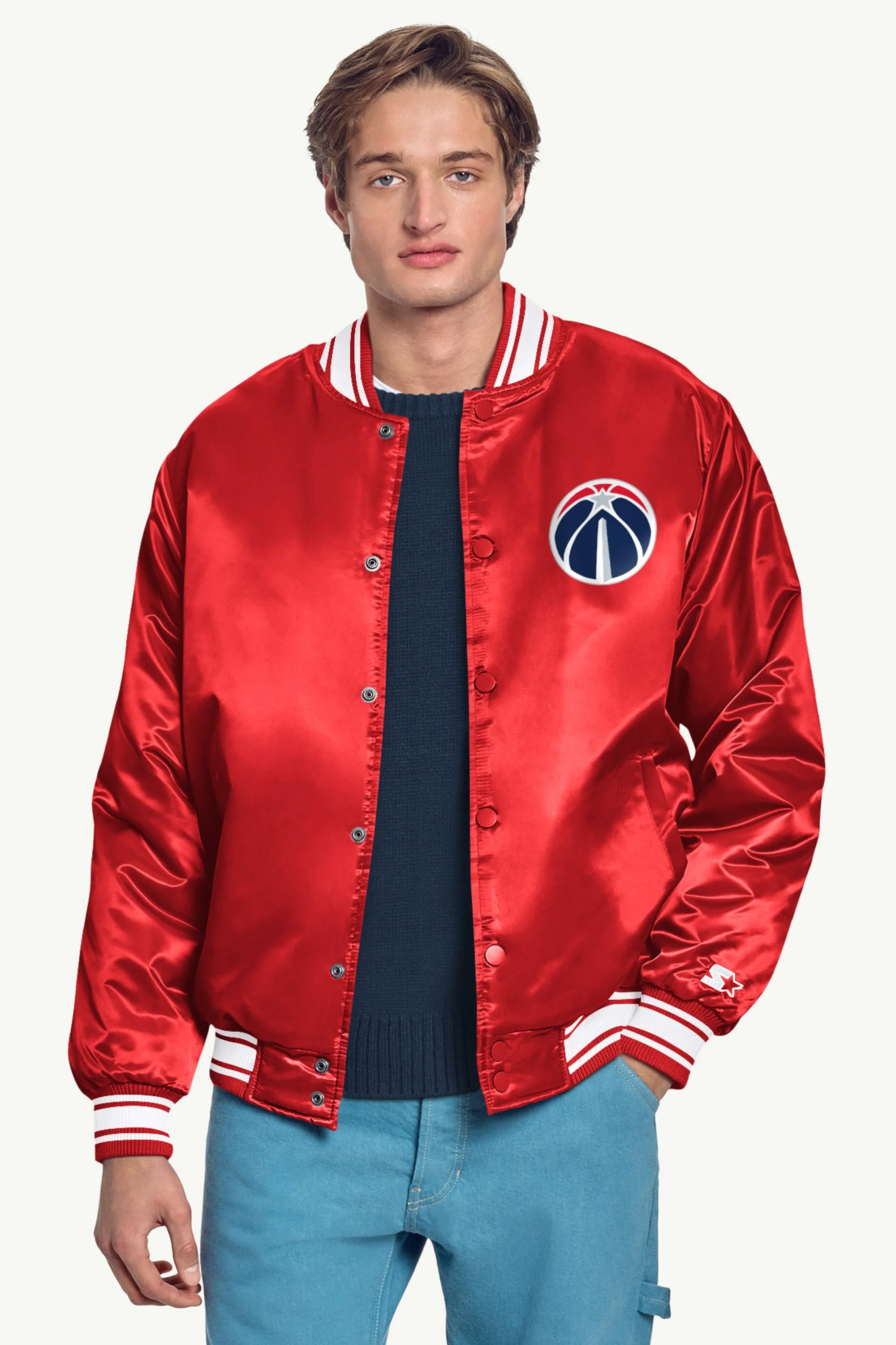 MENS WASHINGTON WIZARDS MESH LOOK SATIN VARSITY JACKET sold by Starter product image thumbnail 3