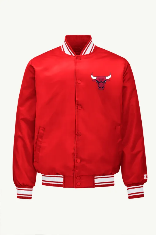 MENS CHICAGO BULLS MESH LOOK SATIN VARSITY JACKET sold by Starter
