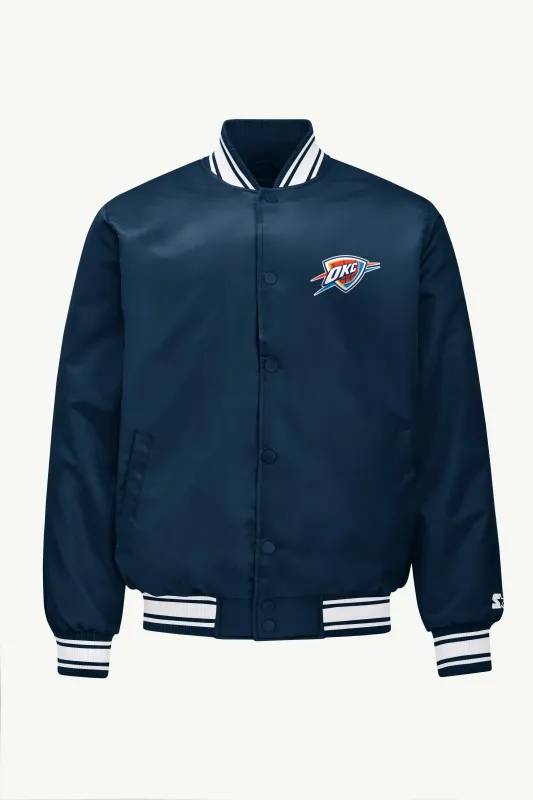 MENS OKLAHOMA CITY THUNDER MESH LOOK SATIN VARSITY JACKET sold by Starter