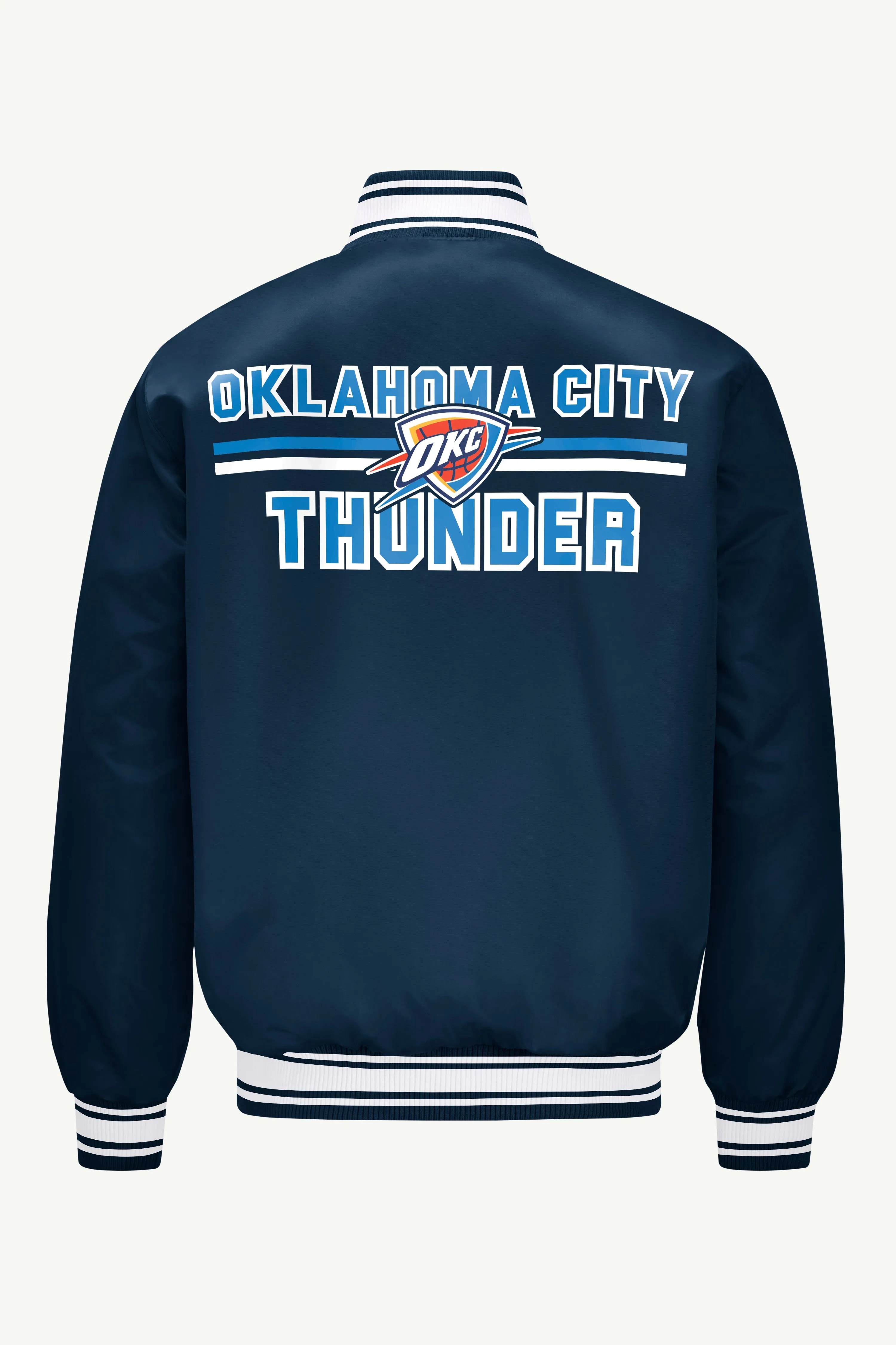 MENS OKLAHOMA CITY THUNDER MESH LOOK SATIN VARSITY JACKET sold by Starter product image thumbnail 2