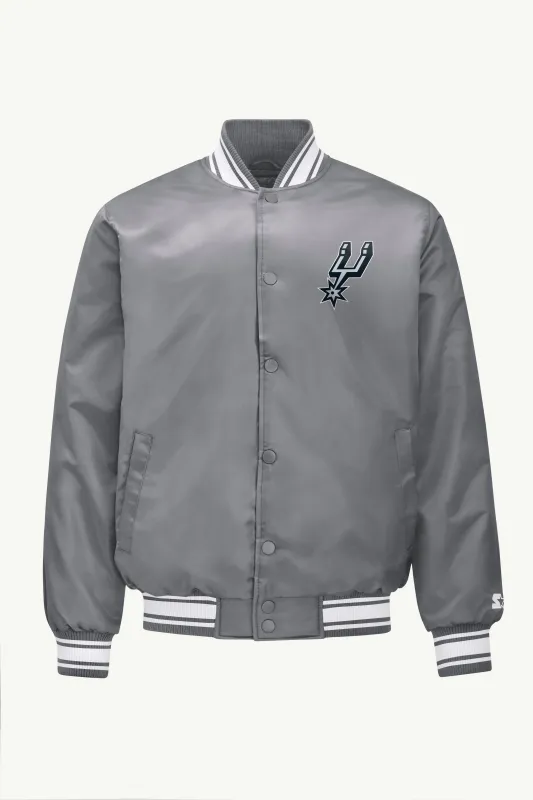 MENS SAN ANTONIO SPURS MESH LOOK SATIN VARSITY JACKET sold by Starter