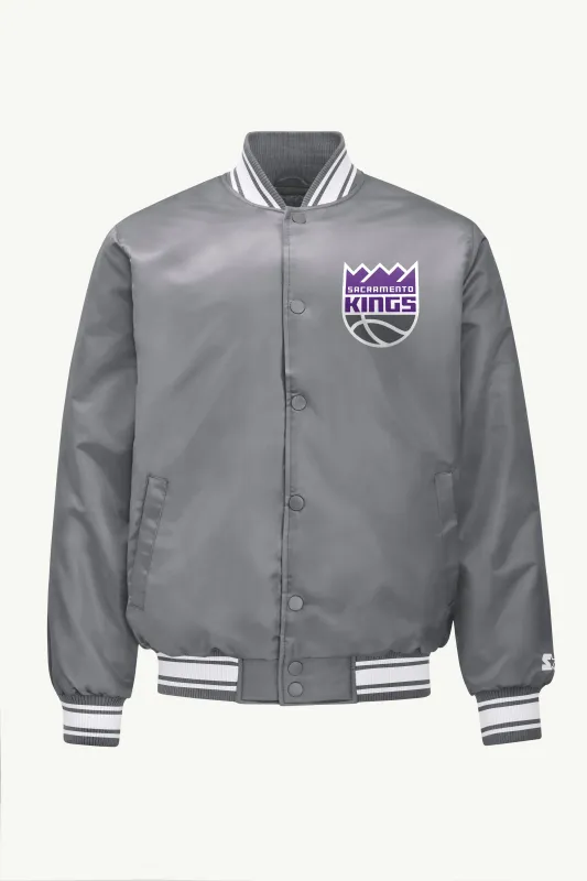 MENS SACRAMENTO KINGS MESH LOOK SATIN VARSITY JACKET sold by Starter