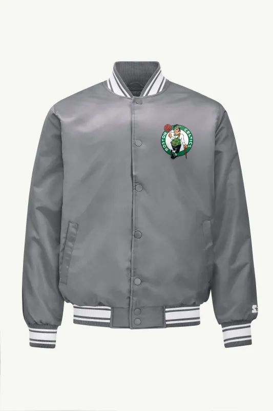 MENS BOSTON CELTICS MESH LOOK SATIN VARSITY JACKET sold by Starter