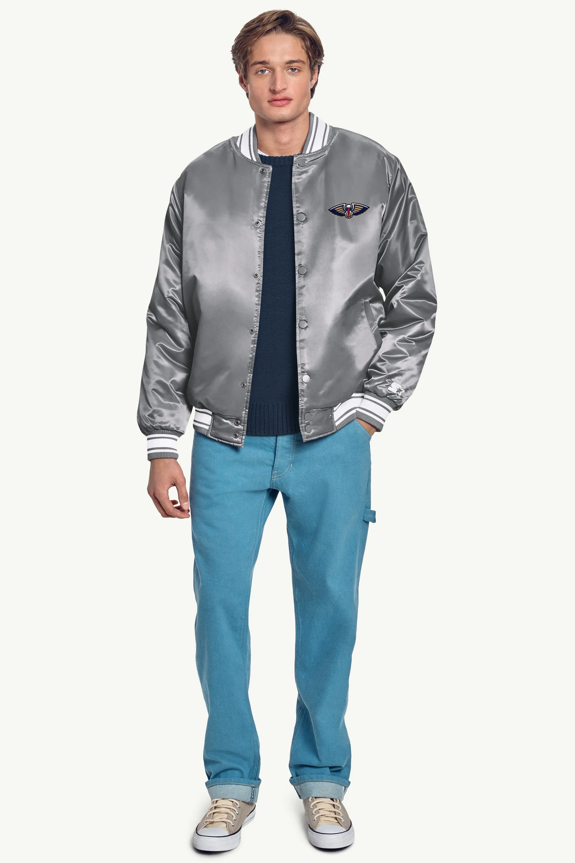 MENS NEW ORLEAN PELICANS MESH LOOK SATIN VARSITY JACKET sold by Starter product image thumbnail 4