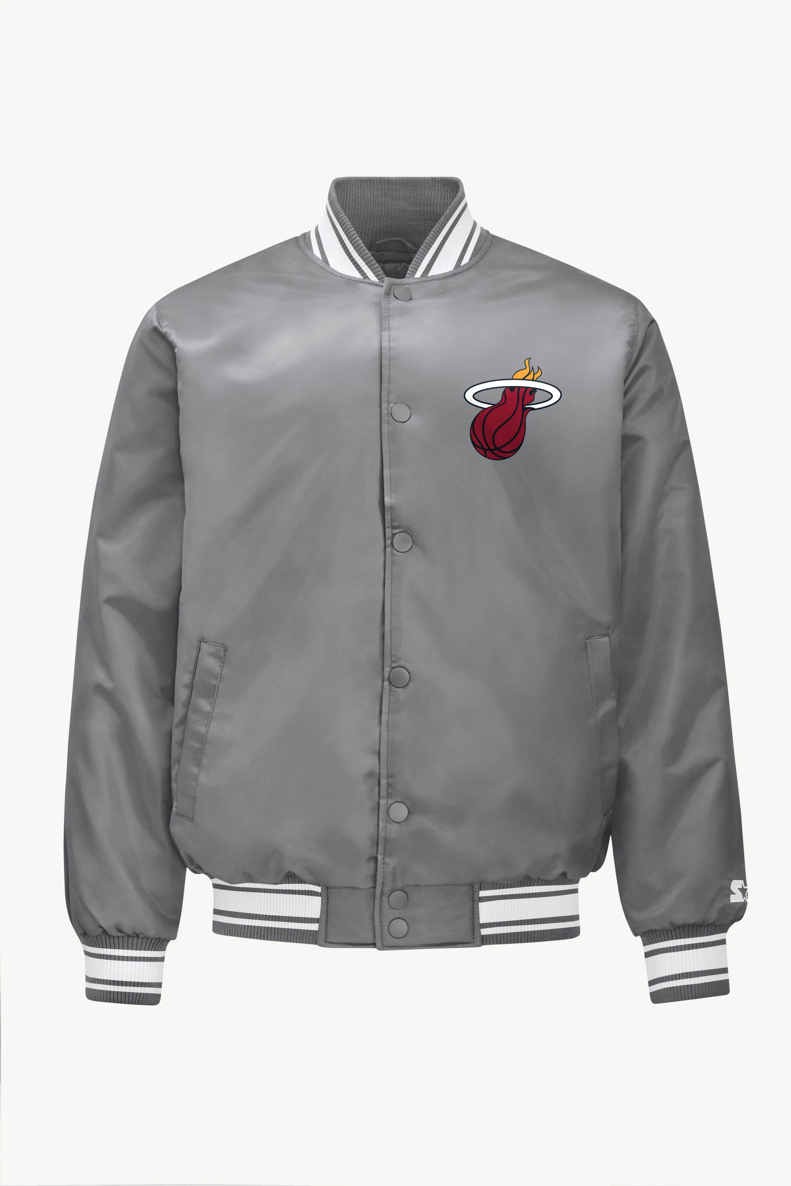 MENS MIAMI HEAT MESH LOOK SATIN VARSITY JACKET sold by Starter
