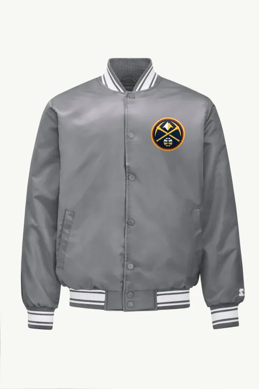 MENS DENVER NUGGETS MESH LOOK SATIN VARSITY JACKET sold by Starter