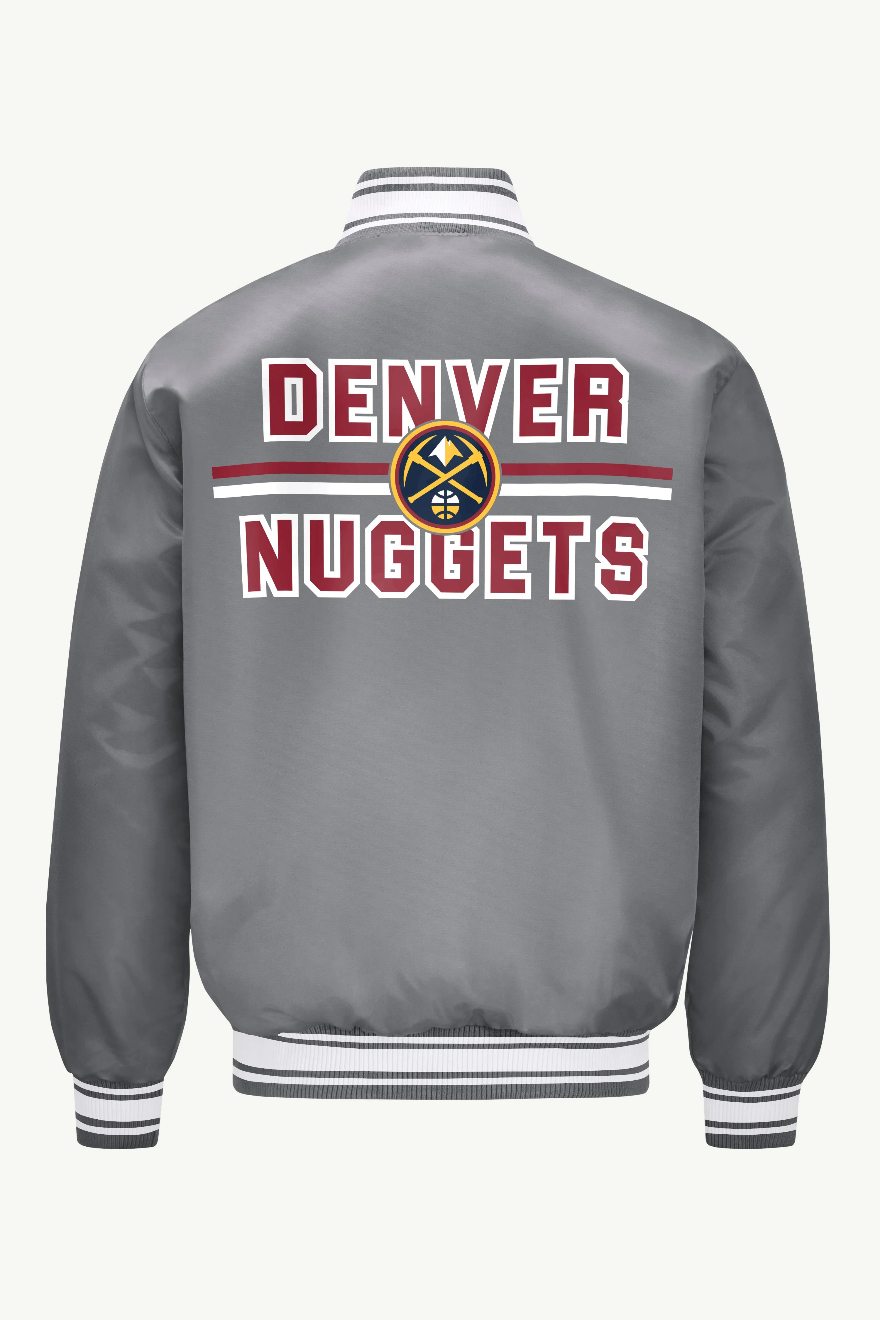 MENS DENVER NUGGETS MESH LOOK SATIN VARSITY JACKET sold by Starter product image thumbnail 2