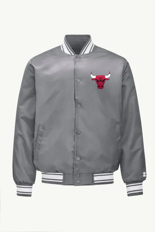MENS CHICAGO BULLS MESH LOOK SATIN VARSITY JACKET sold by Starter