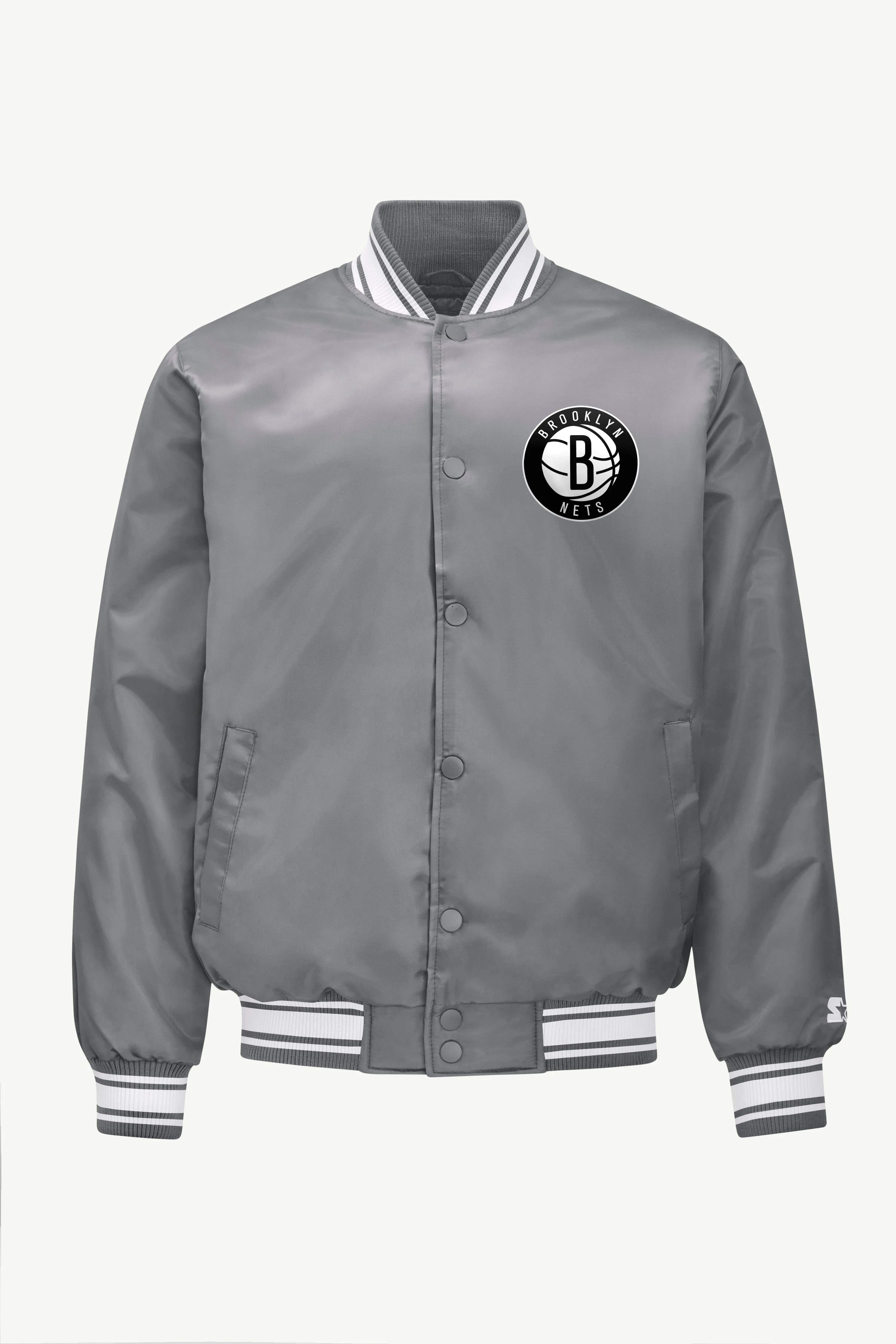 MENS BROOKLYN NETS MESH LOOK SATIN VARSITY JACKET sold by Starter