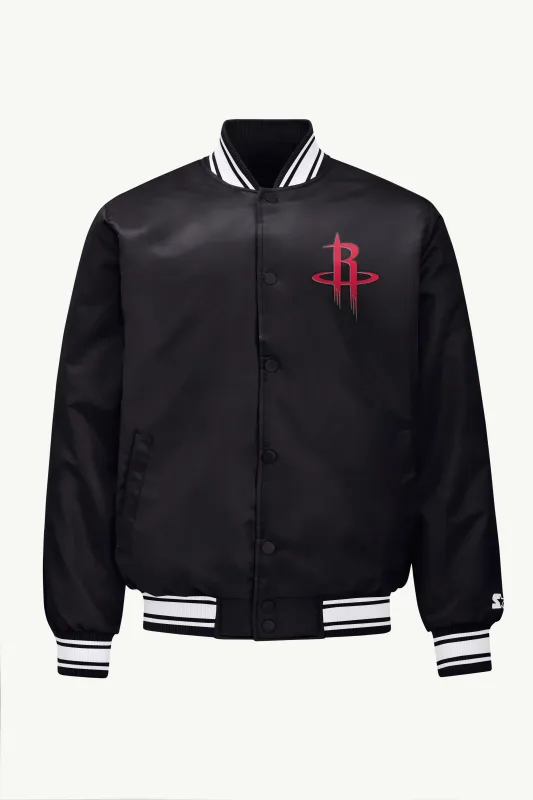 MENS HOUSTON ROCKETS MESH LOOK SATIN VARSITY JACKET sold by Starter