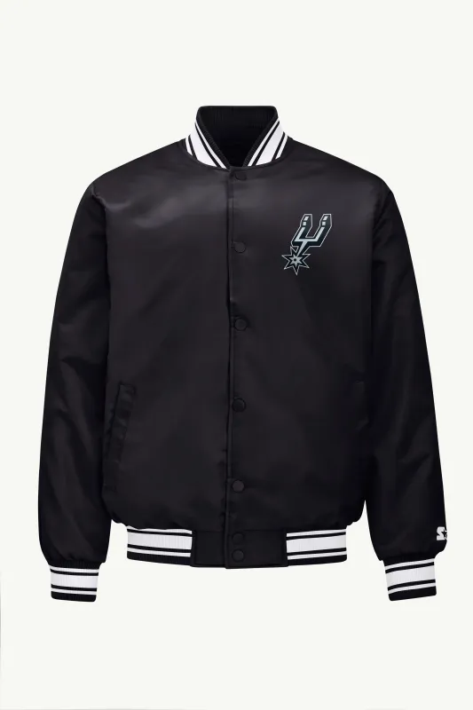 MENS SAN ANTONIO SPURS MESH LOOK SATIN VARSITY JACKET sold by Starter