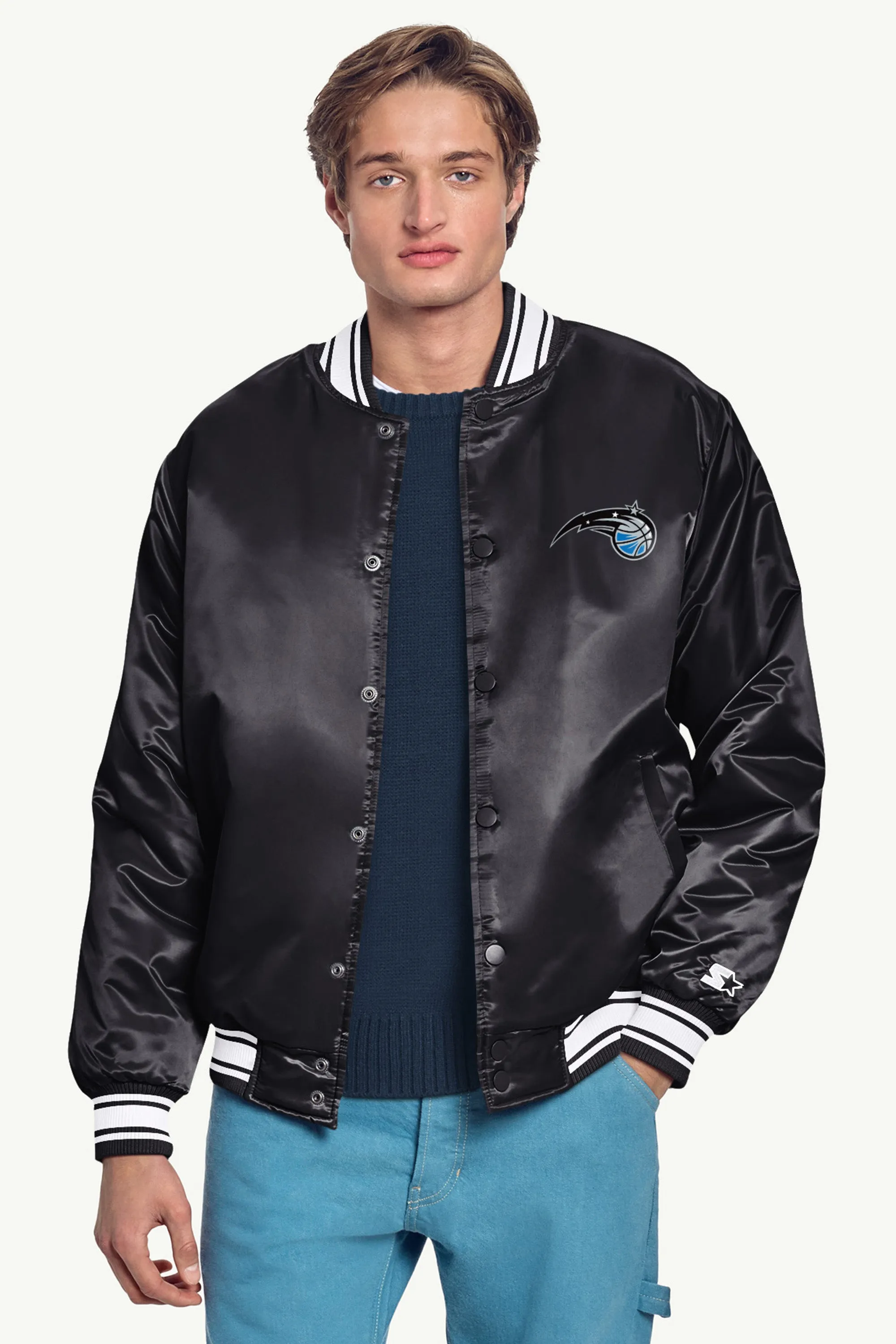 MENS ORLANDO MAGIC MESH LOOK SATIN VARSITY JACKET sold by Starter product image thumbnail 3