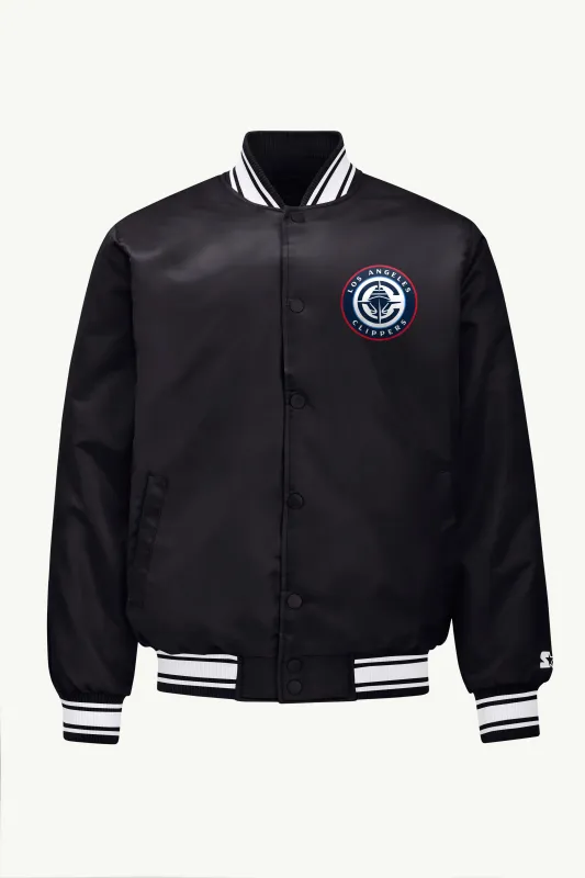 MENS LOS ANGELES CLIPPERS MESH LOOK SATIN VARSITY JACKET sold by Starter