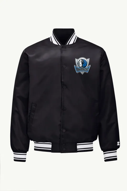 MENS DALLAS MAVERICKS MESH LOOOK SATIN VARSITY JACKET sold by Starter