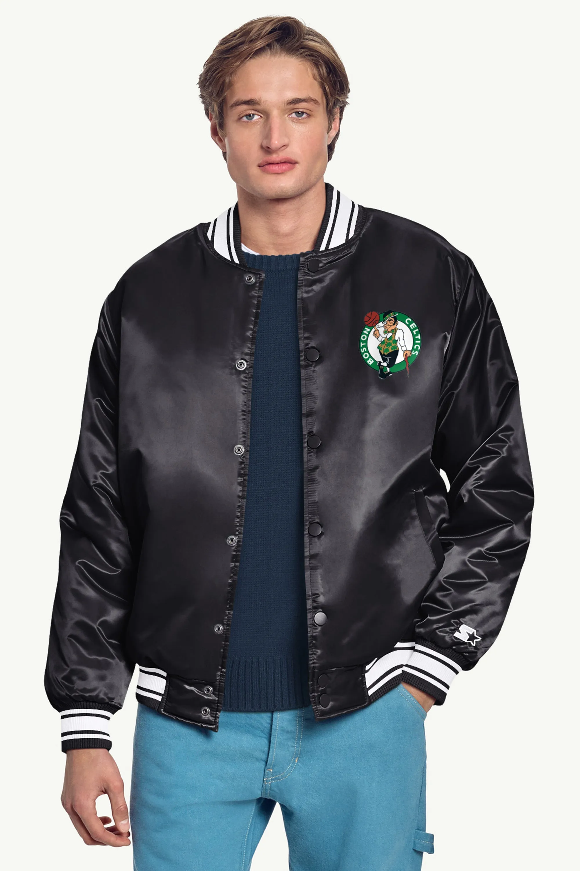 MENS BOSTON CELTICS MESH LOOK SATIN VARSITY JACKET sold by Starter product image thumbnail 3