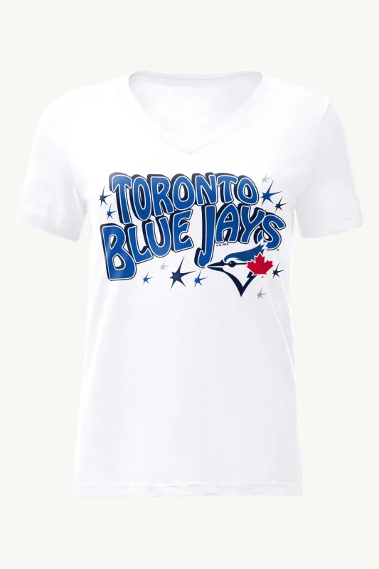 WOMENS TORONTO BLUE JAYS FIREWORKS V NECK T SHIRT sold by Starter