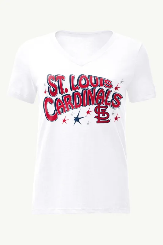 WOMENS ST LOUIS CARDINALS FIREWORKS V NECK T SHIRT sold by Starter