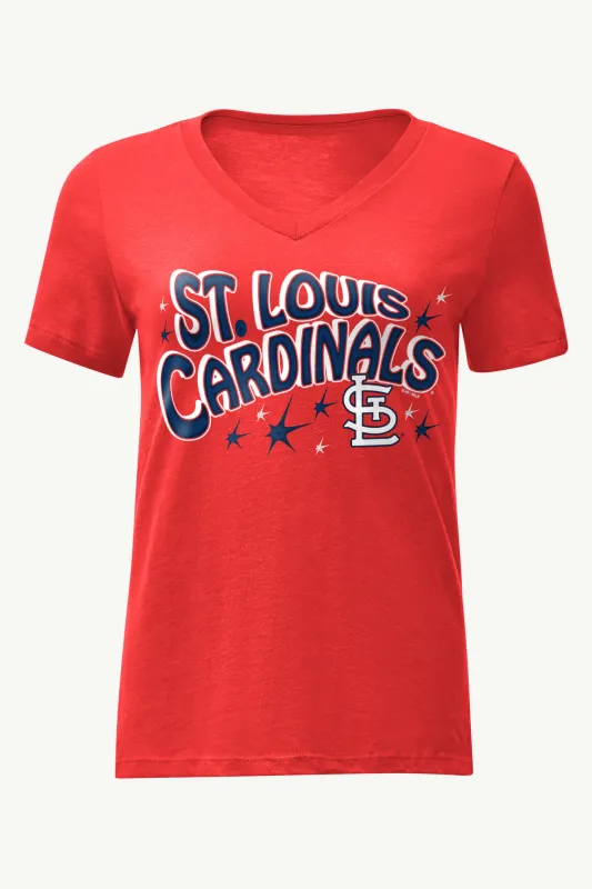 WOMENS ST LOUIS CARDINALS FIREWORKS V NECK T SHIRT sold by Starter