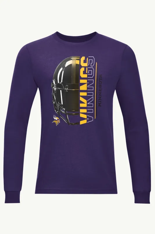 MENS MINNESOTA VIKINGS HALF HELMET LONG SLEEVE T SHIRT sold by Starter