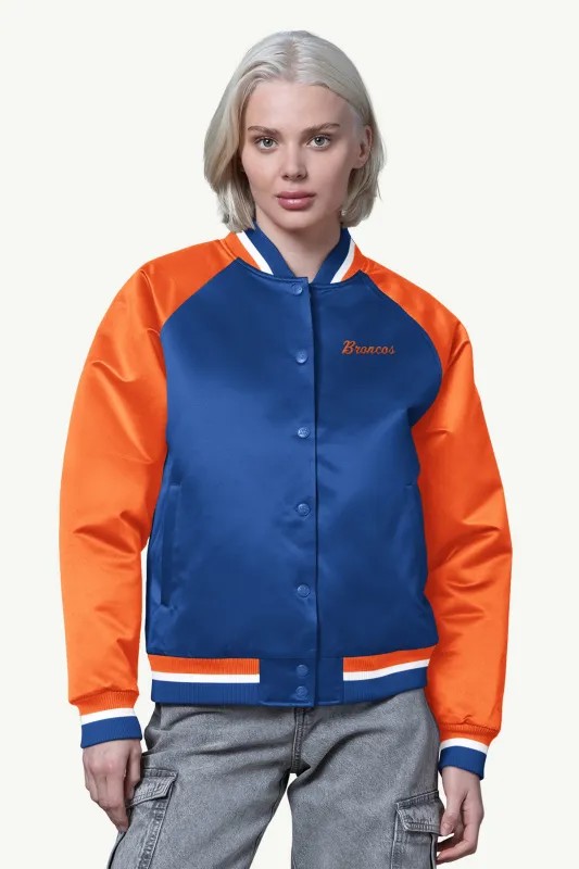 WOMENS DENVER BRONCOS FINAL SCORE SATIN VARSITY JACKET sold by Starter