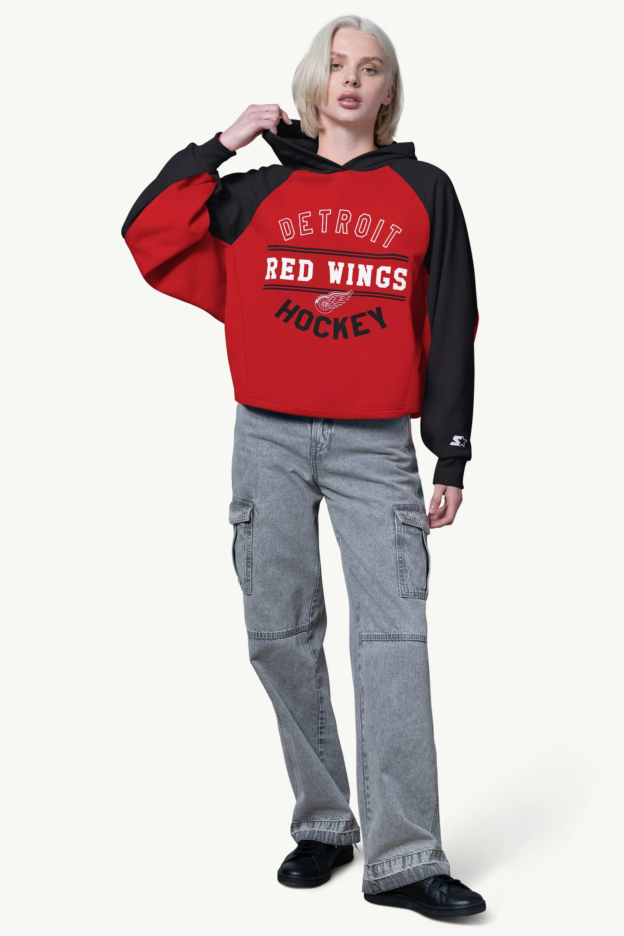 WOMENS DETROIT RED WINGS CROPPED HOODIE sold by Starter product image thumbnail 2